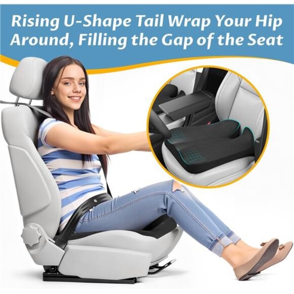 Car Seat Cushion Memory Foam Tailbone Pain Relief Truck Driver Seat Pillow - Picture 6 of 7